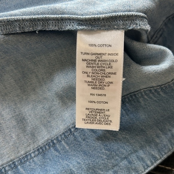 Vineyard Vines Dress Margo Chambray Shirtdress Denim Blue Short Sleeve Sz XS - Picture 8 of 14